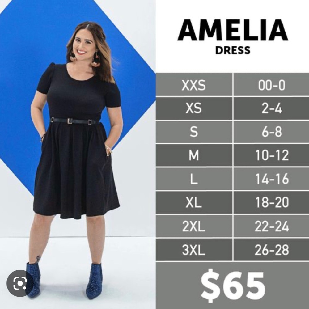 Lularoe black Amelia a-line dress - size large